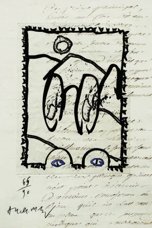 Aguafuerte Alechinsky - Aux petits soins