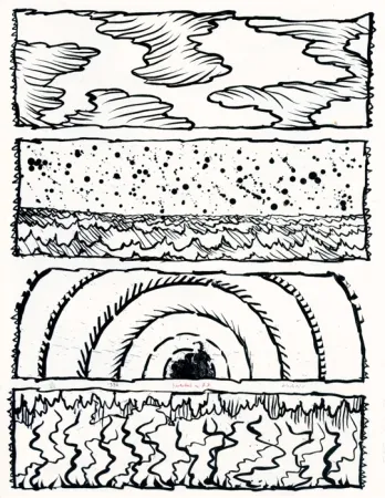 Litografía Alechinsky - Bachelard en bandes dessinées