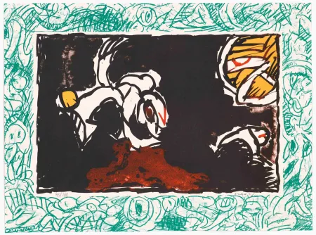 Litografía Alechinsky - Bonnet blanc 