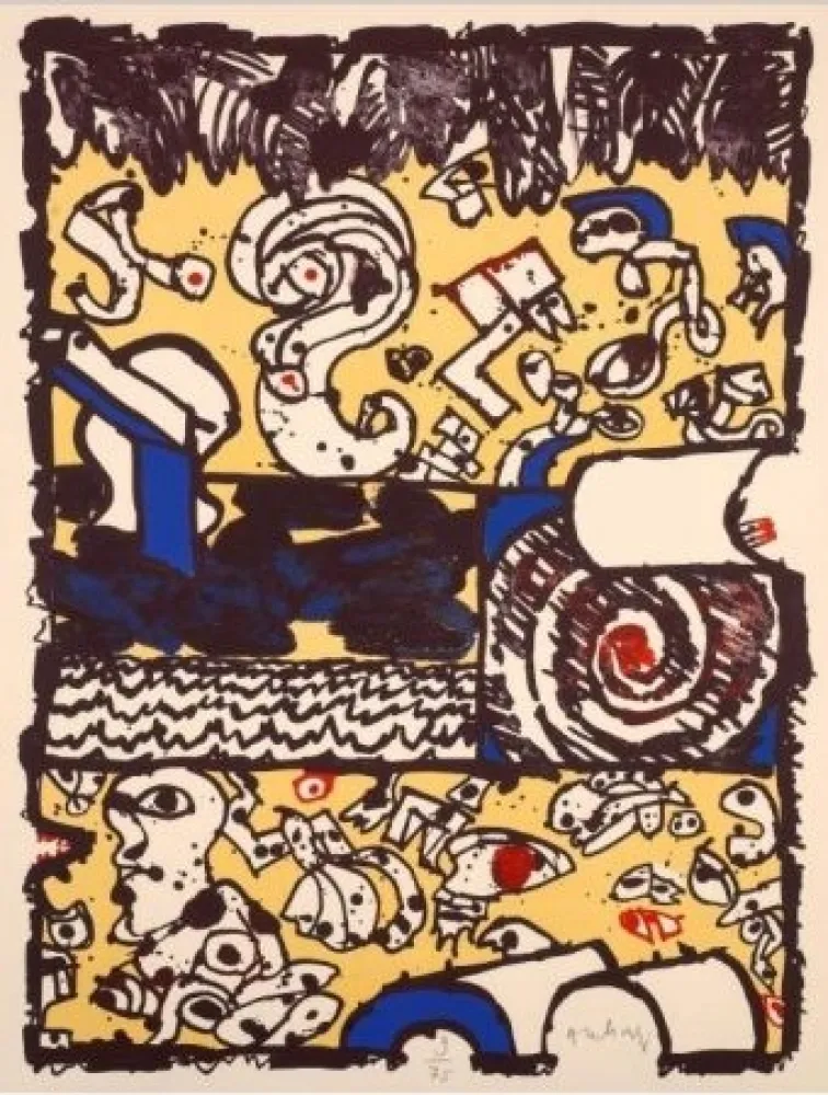 Litografía Alechinsky - Bridge