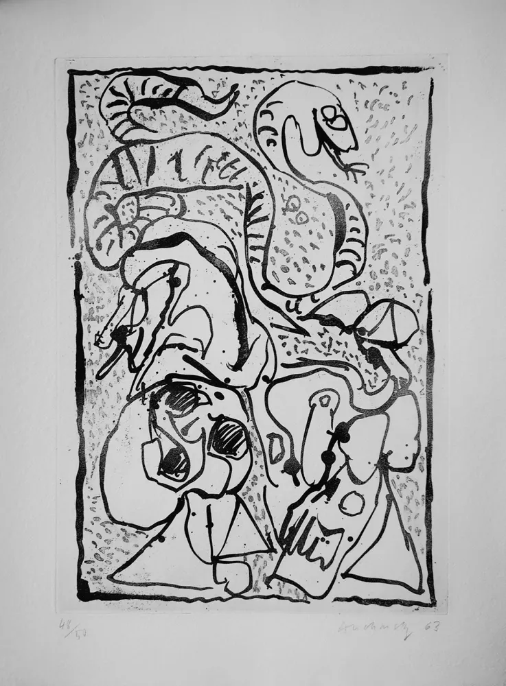 Aguafuerte Alechinsky - Ca serpente