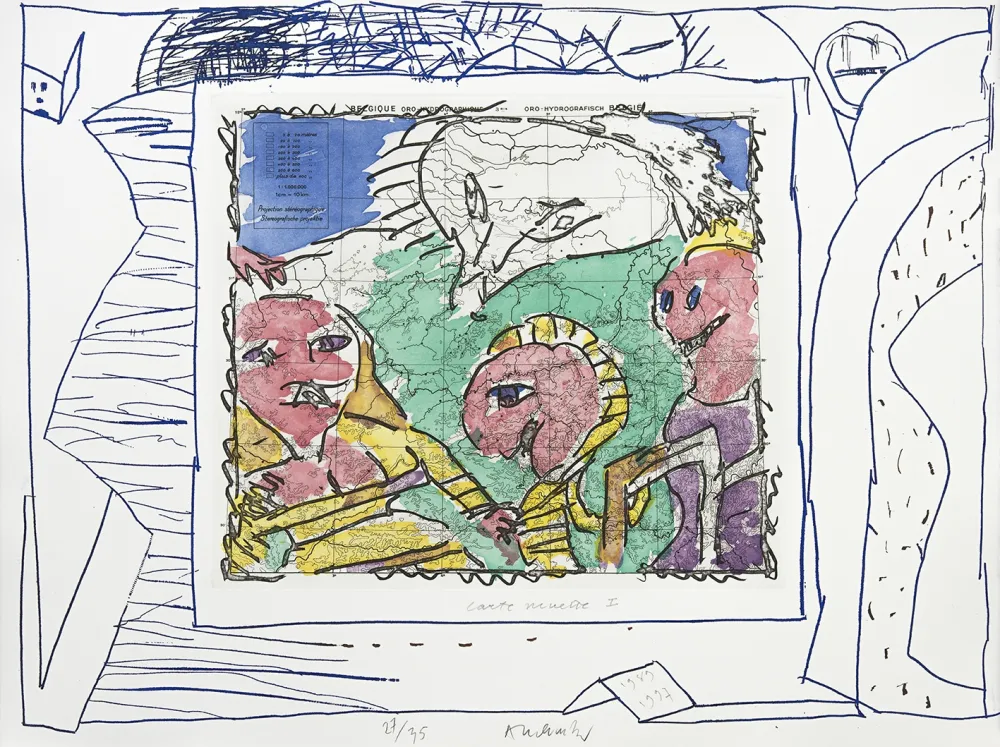 Grabado Alechinsky - Carte mise à jour I