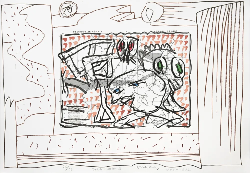 Grabado Alechinsky - Carte mise à jour II