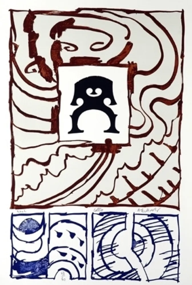 Litografía Alechinsky - Cello