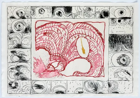 Aguafuerte Alechinsky - Chapeau fort