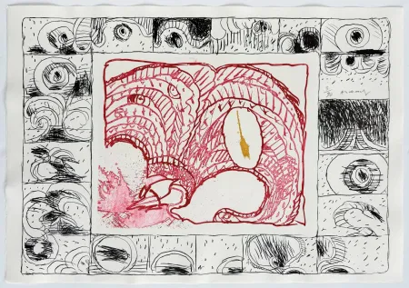 Aguafuerte Alechinsky - Chapeau fort