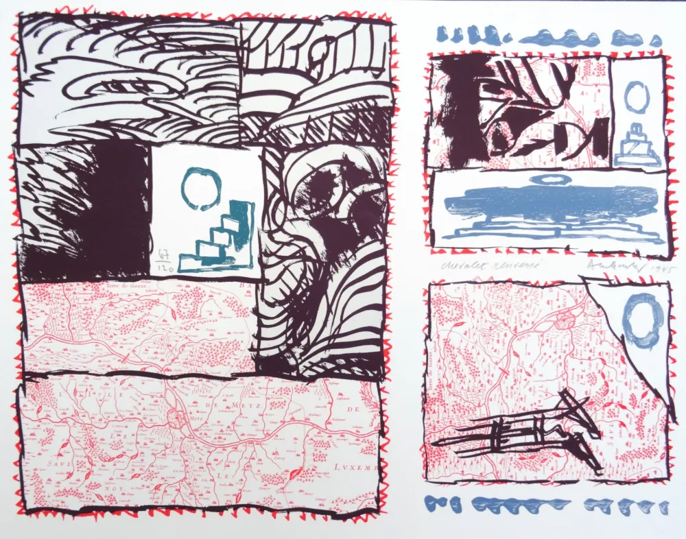 Litografía Alechinsky - Chevalet renversé 