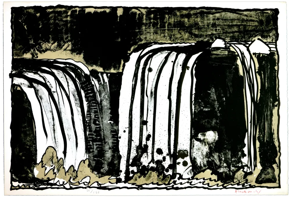 Litografía Alechinsky - Chute blanche