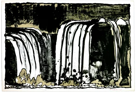 Litografía Alechinsky - Chute blanche