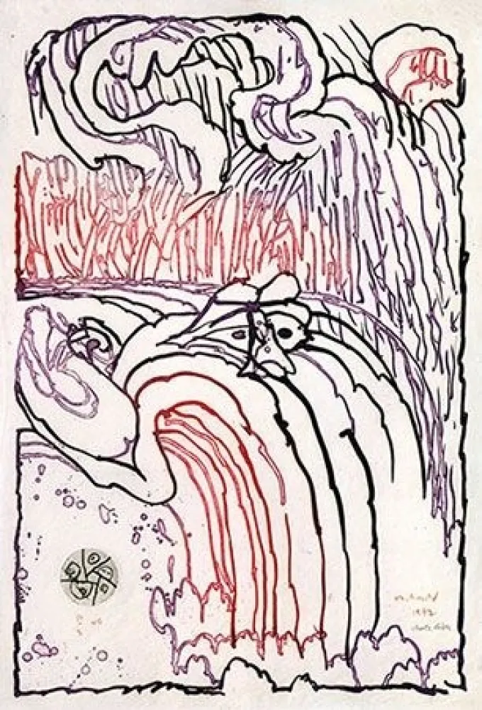 Grabado Alechinsky - Chute libre