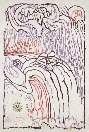 Aguafuerte Alechinsky - Chute libre