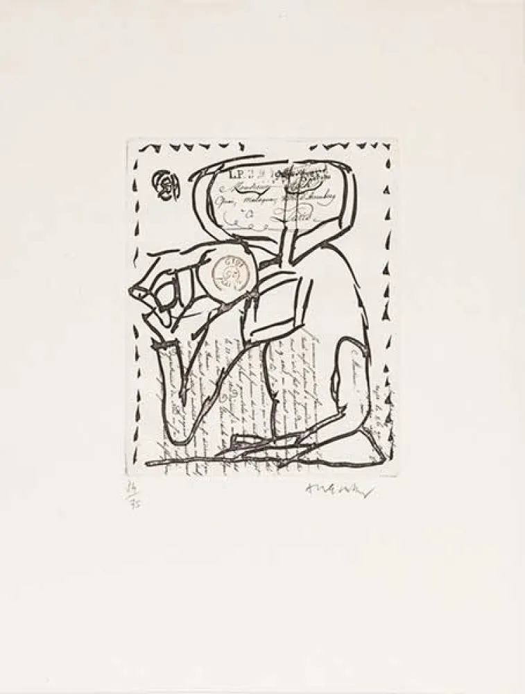 Grabado Alechinsky - Composition