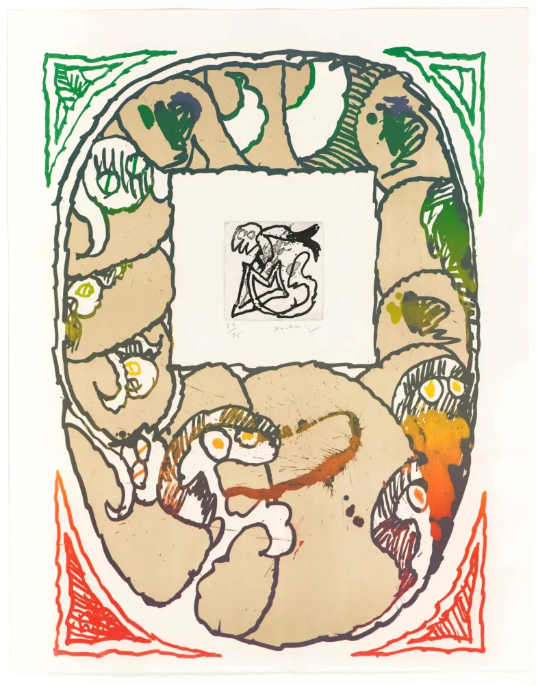 Litografía Alechinsky - Coup de pattes