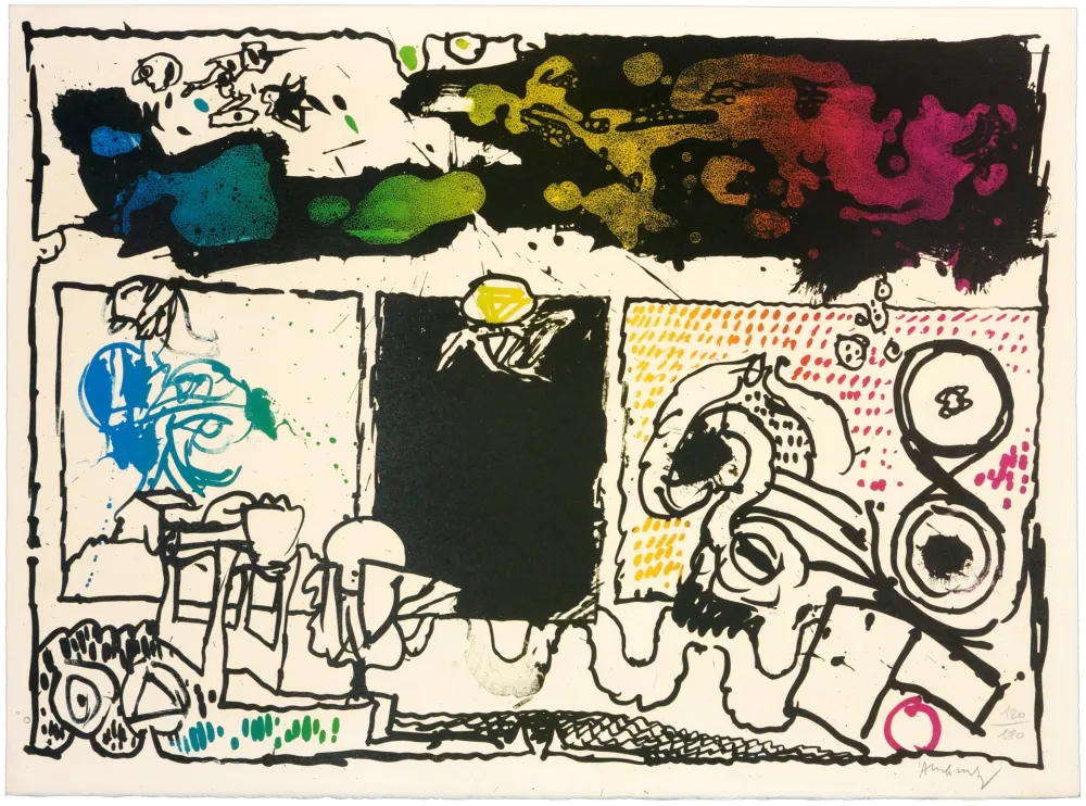 Litografía Alechinsky - Découverte de l'acide (acte I)