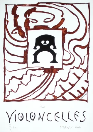 Litografía Alechinsky - Des Violoncelles 