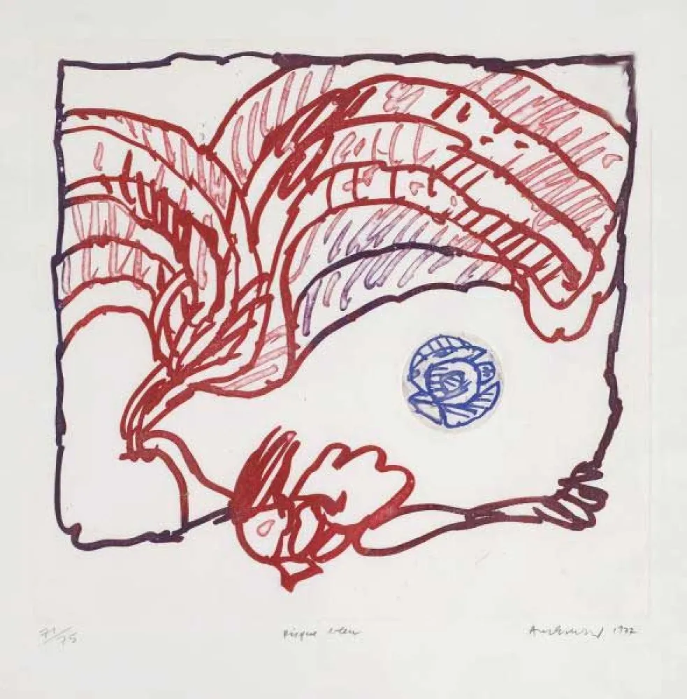 Grabado Alechinsky - Disque bleu