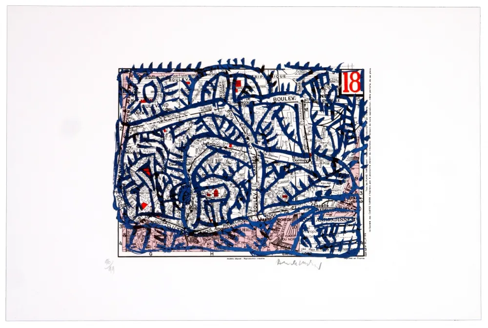 Litografía Alechinsky - Dix-huitème arrondissement (Paris)