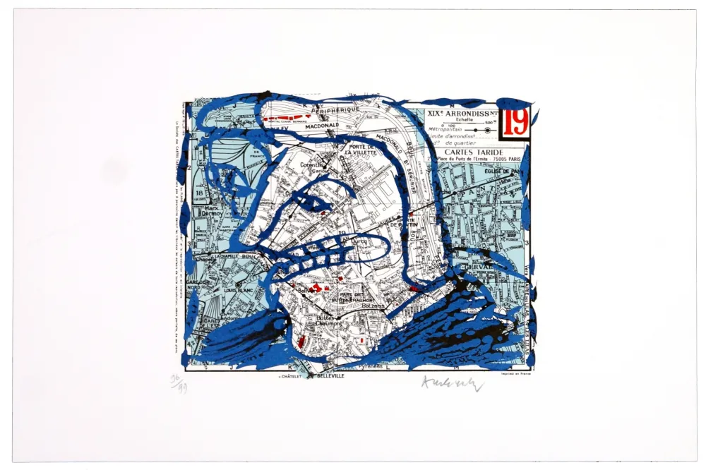 Litografía Alechinsky - Dix-neuvième arrondissement (Paris)