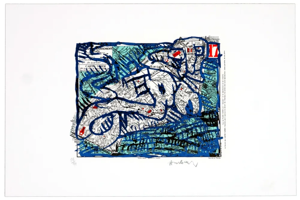 Litografía Alechinsky -  Dix-septième arrondissement (Paris)