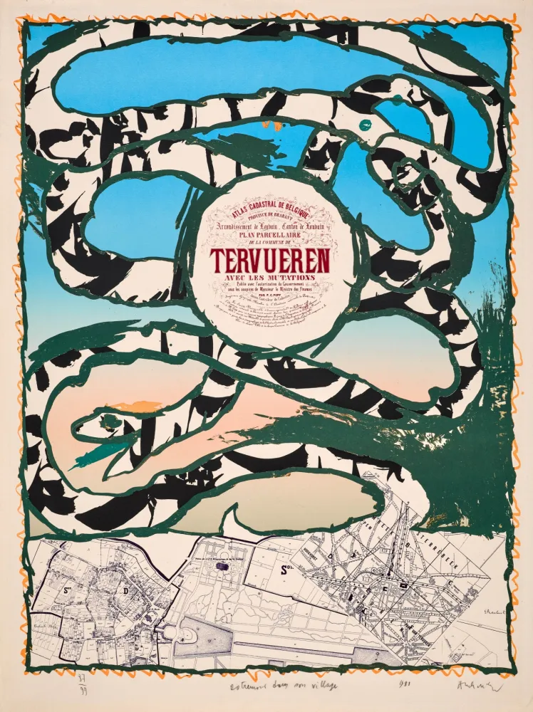 Litografía Alechinsky - Dotremont dans son village