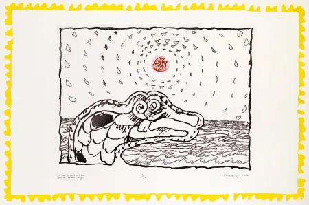 Grabado Alechinsky - En voie de disparition Grandes marges