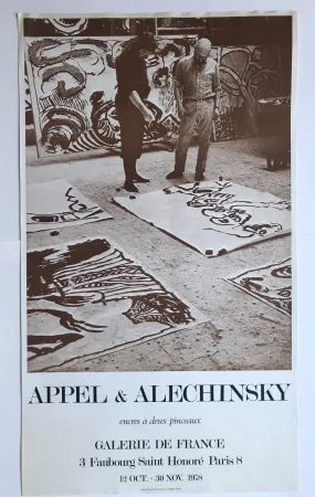 Cartel Alechinsky - Encres à deux pinceaux / Galerie de France