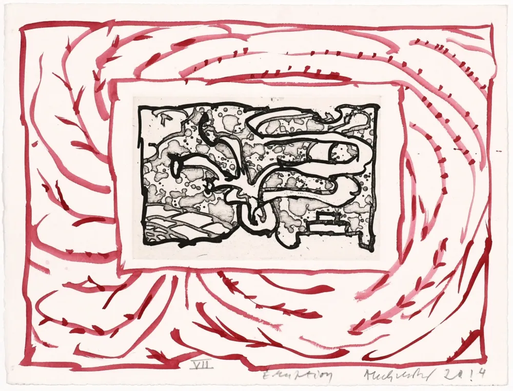 Grabado Alechinsky - Éruption