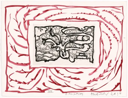 Grabado Alechinsky - Éruption