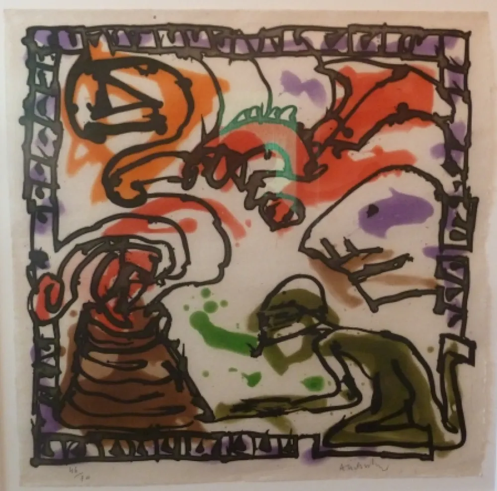 Aguatinta Alechinsky -  Forgeron