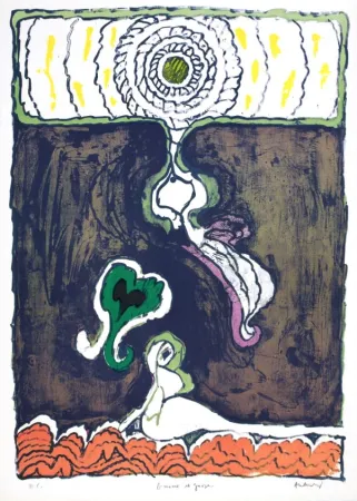 Litografía Alechinsky - Gnome et Gnose 1