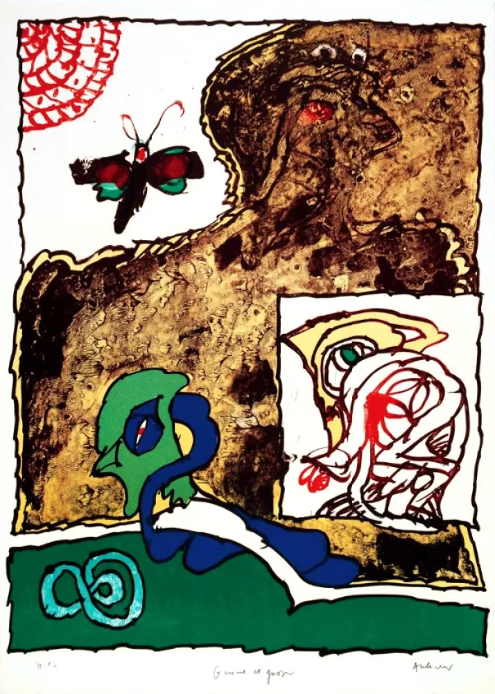 Litografía Alechinsky - Gnome et Gnose 4