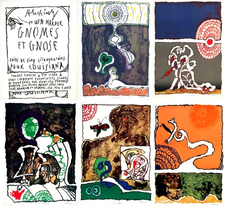 Litografía Alechinsky - Gnome et Gnose (complete portofolio)