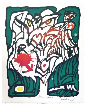 Litografía Alechinsky - Hommage à Giorgio Soavi