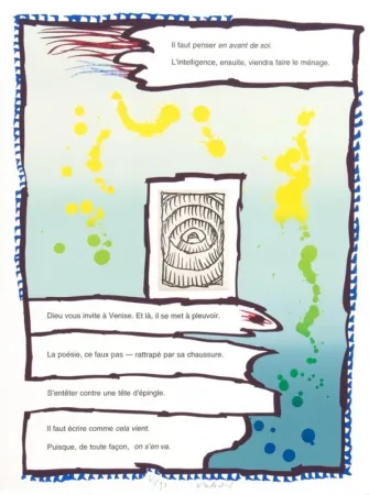 Litografía Alechinsky - IL FAUT PENSER