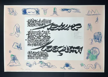 Litografía Alechinsky - J'ècris a Gloria