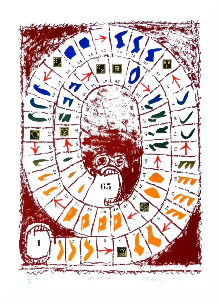 Litografía Alechinsky - Jeu classique