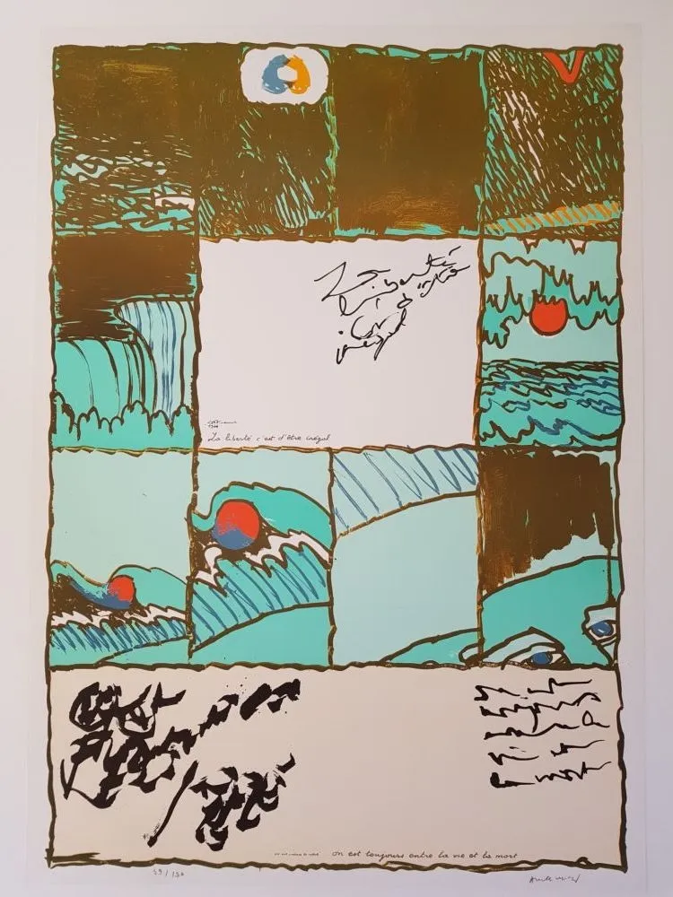 Litografía Alechinsky - La liberté c'est d'être inégal 