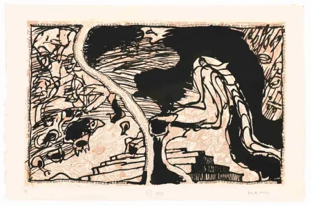 Aguafuerte Alechinsky - La Ligne de Front