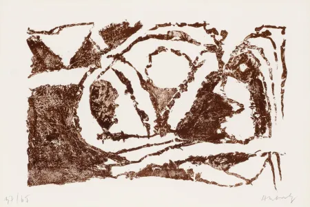 Litografía Alechinsky - La reine des murs VII: Je doute que ce soit du langage