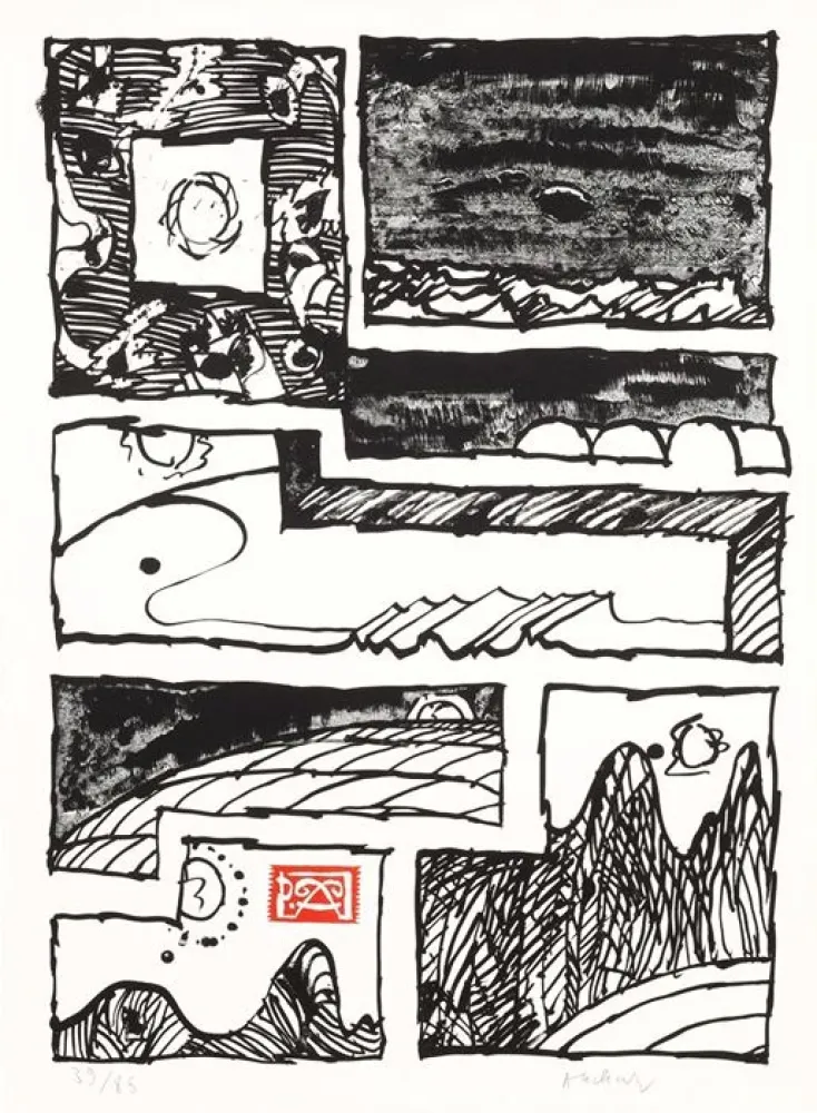 Litografía Alechinsky - Le cachet faisant foi