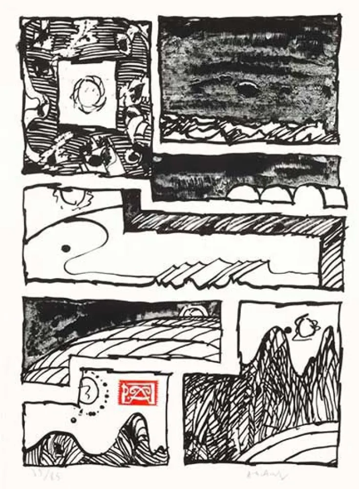 Litografía Alechinsky - Le cachet faisant foi