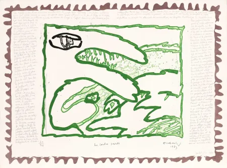 Aguafuerte Alechinsky - Le chien roi – De toutes parts