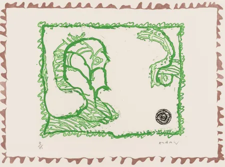 Aguafuerte Alechinsky - Le chien roi - Gueule de Proue