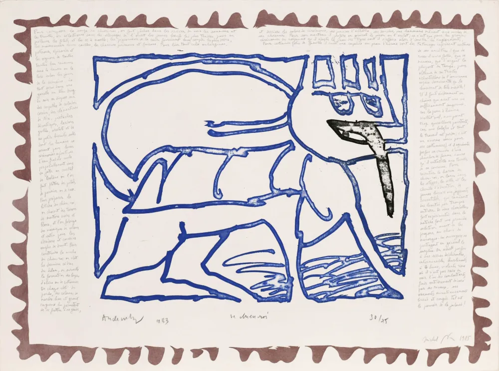 Aguafuerte Alechinsky - Le chien roi – Le chien roi