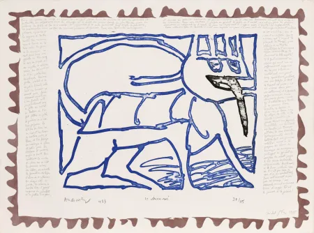 Aguafuerte Alechinsky - Le chien roi – Le chien roi