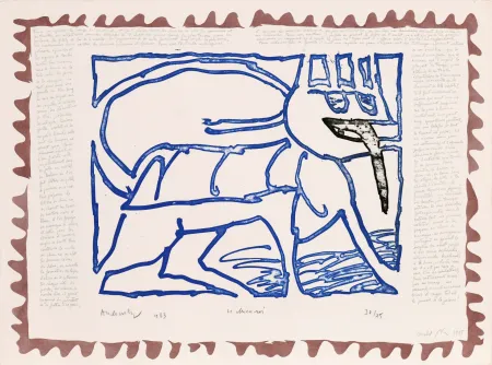 Aguafuerte Alechinsky - Le chien roi – Le chien roi
