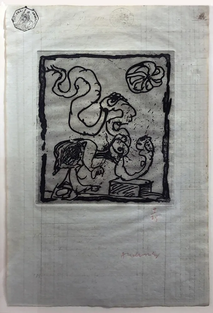 Aguafuerte Alechinsky - Le dimanche du comptable