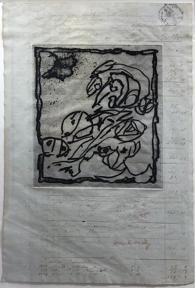 Aguafuerte Alechinsky - Le dimanche du comptable