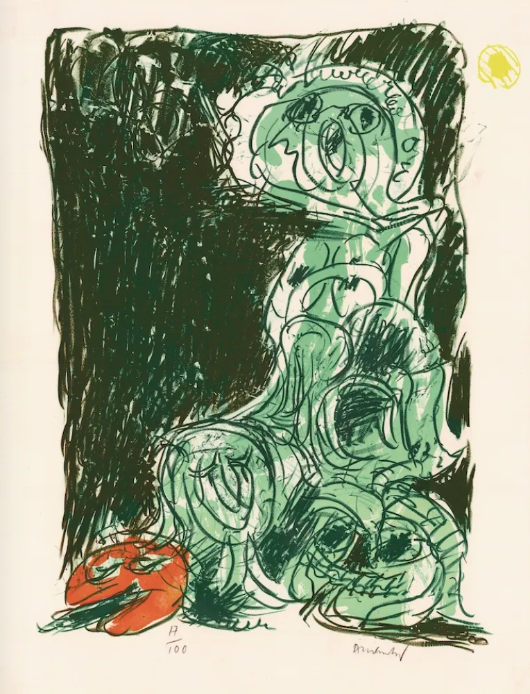 Litografía Alechinsky - Le hasard et sa mère