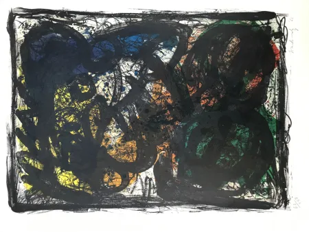 Litografía Alechinsky - Le pays noir